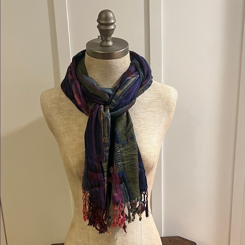 Multicolor Fringe Scarf